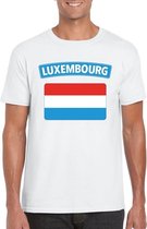 T-shirt met Luxemburgse vlag wit heren XL