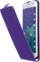 Paars Lederen Flip Case Cover Hoesje Samsung Galaxy Note Edge
