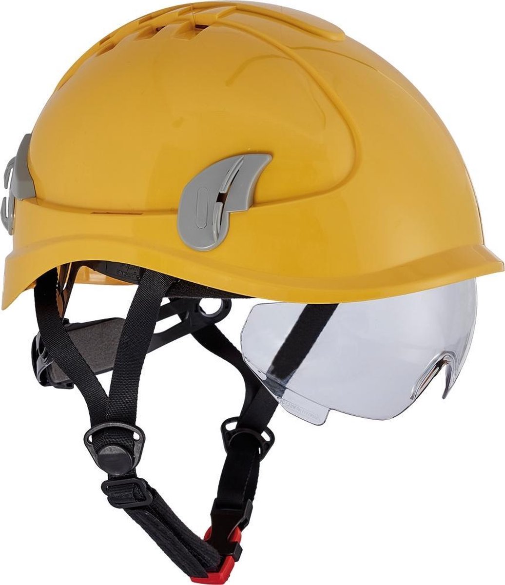 Cerva Alpinworker Lichte veiligheidshelm met veiligheidsbril - Maat: One size - geel