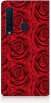 Geschikt voor Samsung Galaxy A9 (2018) Uniek Standcase Hoesje Red Roses