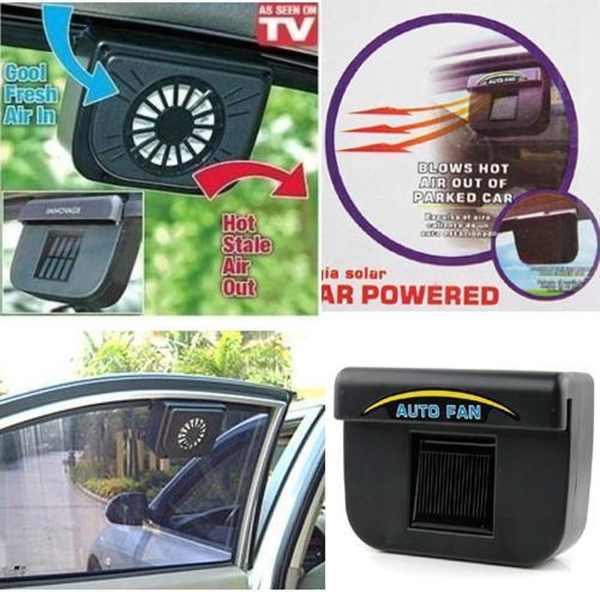 Op Zonne-energie Werkende Auto-uitlaatventilator, Voertuigkoeling met USB- interface, 5000 RPM Op Zonne-energie Werkende Raamuitlaatventilator, Circulatie en Ventilatie voor