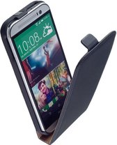 LELYCASE Zwart Lederen Flip Case Cover Cover HTC One Mini 2