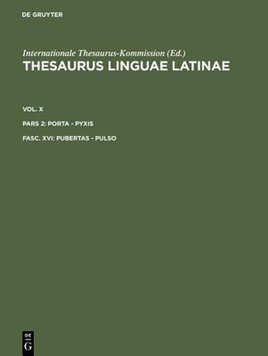 Thesaurus Linguae Latinae - cover