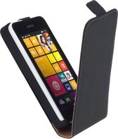 LELYCASE Lederen Nokia Lumia 530 Premium Flip Case Cover Hoesje Zwart