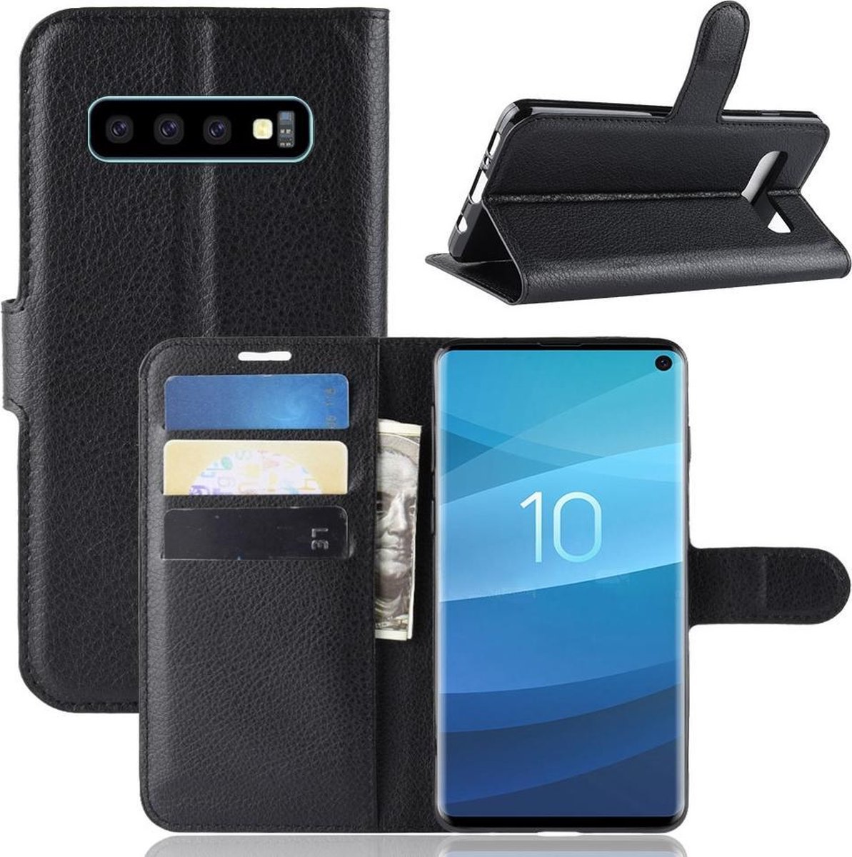 Samsung Galaxy S10 Hoesje - Book Case - Zwart | bol.com