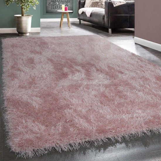 bol.com | Trendy Design Vloerkleed Shaggy Tapijt Roze Glitter 60 x 100 cm