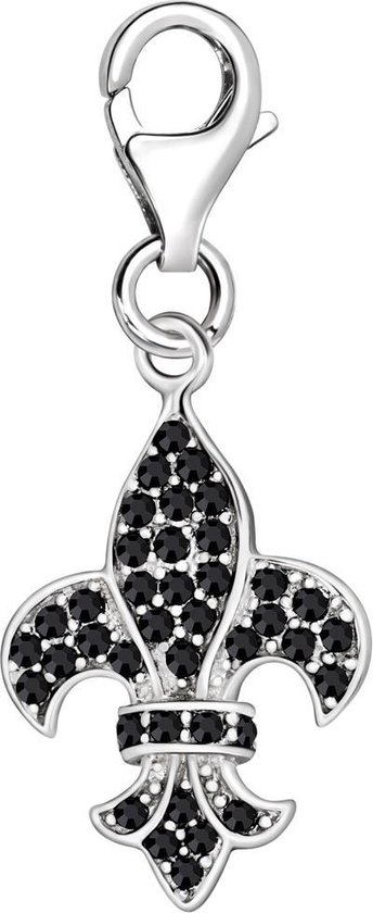 Quiges Pendentif Cœur Cristal Argent 925 - Breloque Avec Fermoir Mousqueton Pour Bracelet Ou Collier