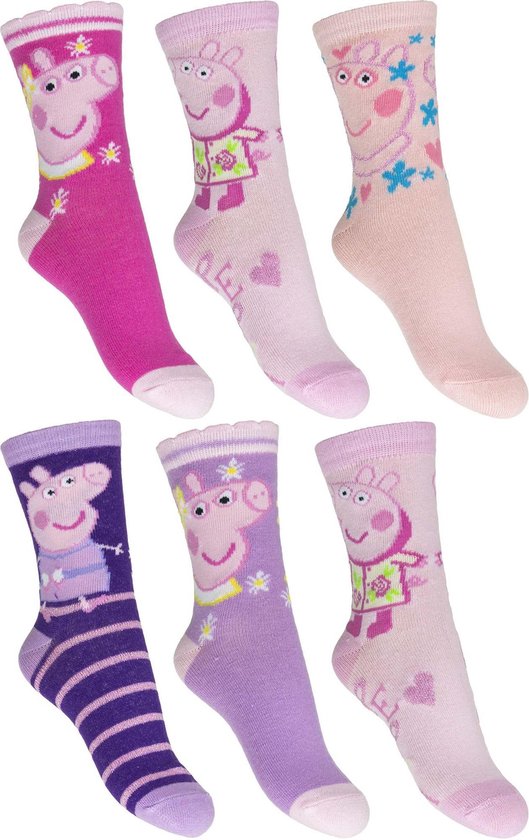 Het wedstrijd rijkdom 6 paar sokken van Peppa Pig maat 31/34 | bol.com