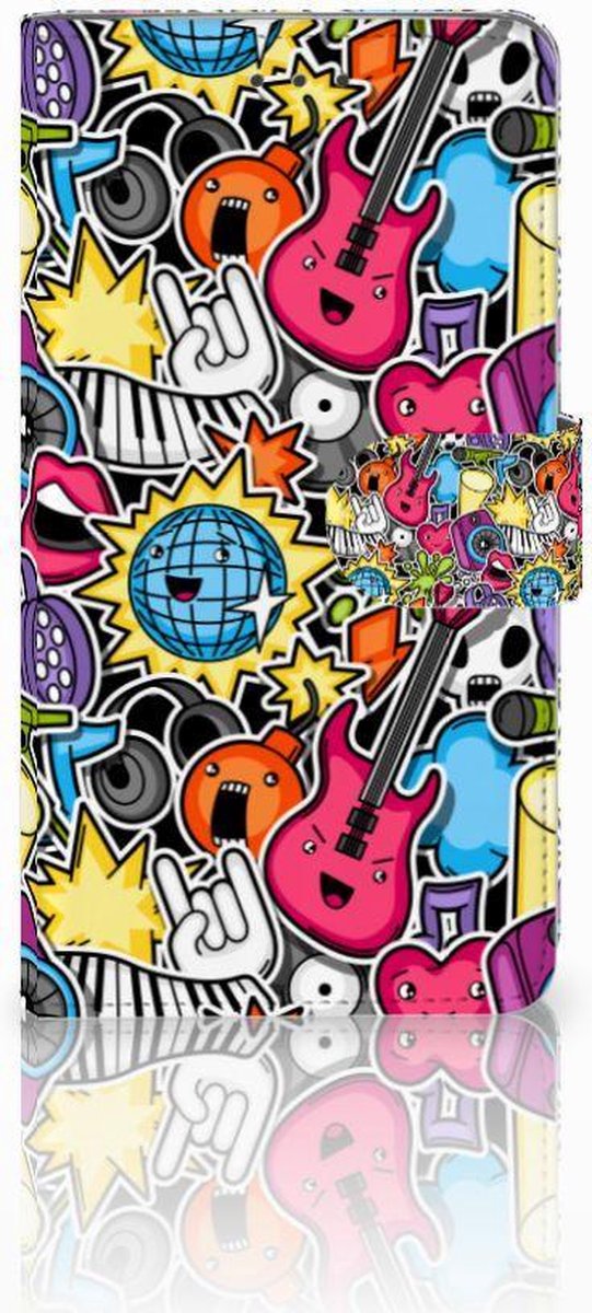Samsung Galaxy J7 2016 Wallet Case met Pasjes Punk Rock