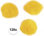 120x gele knutsel pompons 15 mm  - hobby balletjes
