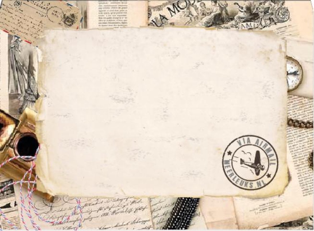 25 enveloppen Vintage C6 formaat - Envelop met plakstrip