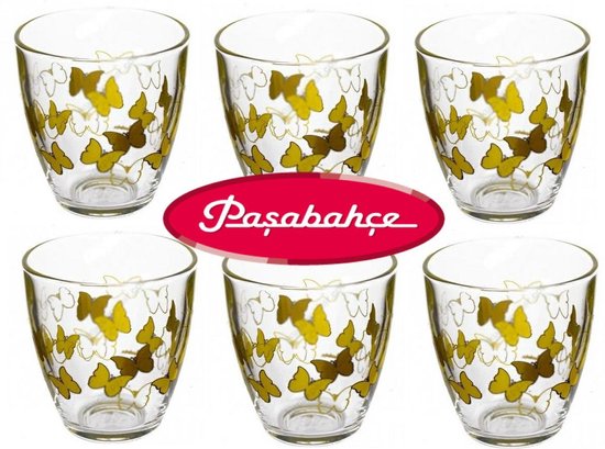 Pasabahce - Vlinder - Gedessineerde Glazen - Water - Sap glas - 285 ml - 6  stuks | bol.com