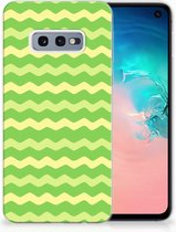 Geschikt voor Samsung Galaxy S10e TPU Hoesje Design Waves Green