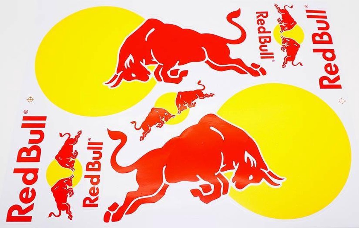 Stickers TPS, (Red Bull groot Geel-Rood), 1 st.