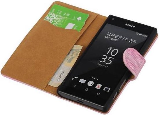 Coque Sony Xperia Z5 Compact Lizard Bookstyle Rose