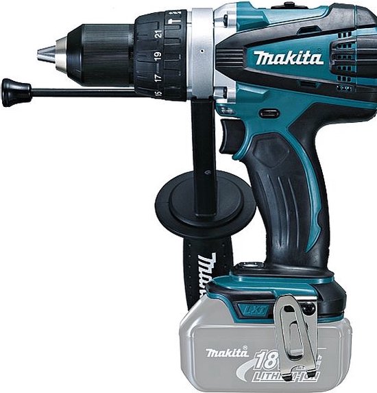 Makita BHP 458 Z LXT 18 V Li-Ion accu klopboormachine Solo - alleen het apparaat zonder accessoires, met zijhandgreep