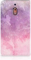 Nokia 2.1 2018 Standcase Hoesje Design Pink Purple Paint