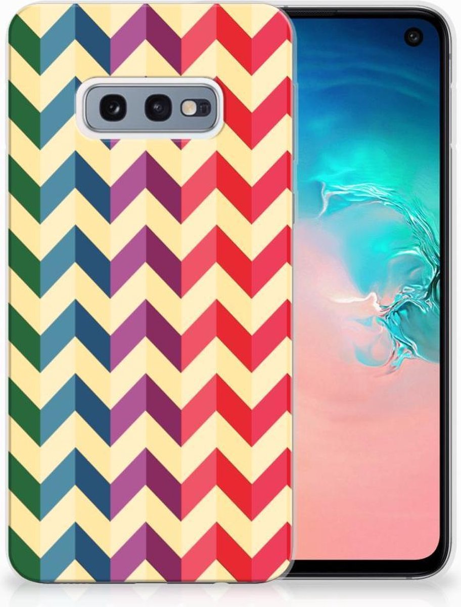 Back Cover voor Samsung Galaxy S10e TPU bumper Zigzag Multi Color