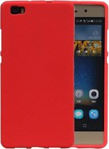 Rood Zand TPU back case cover hoesje voor Huawei P8 Lite