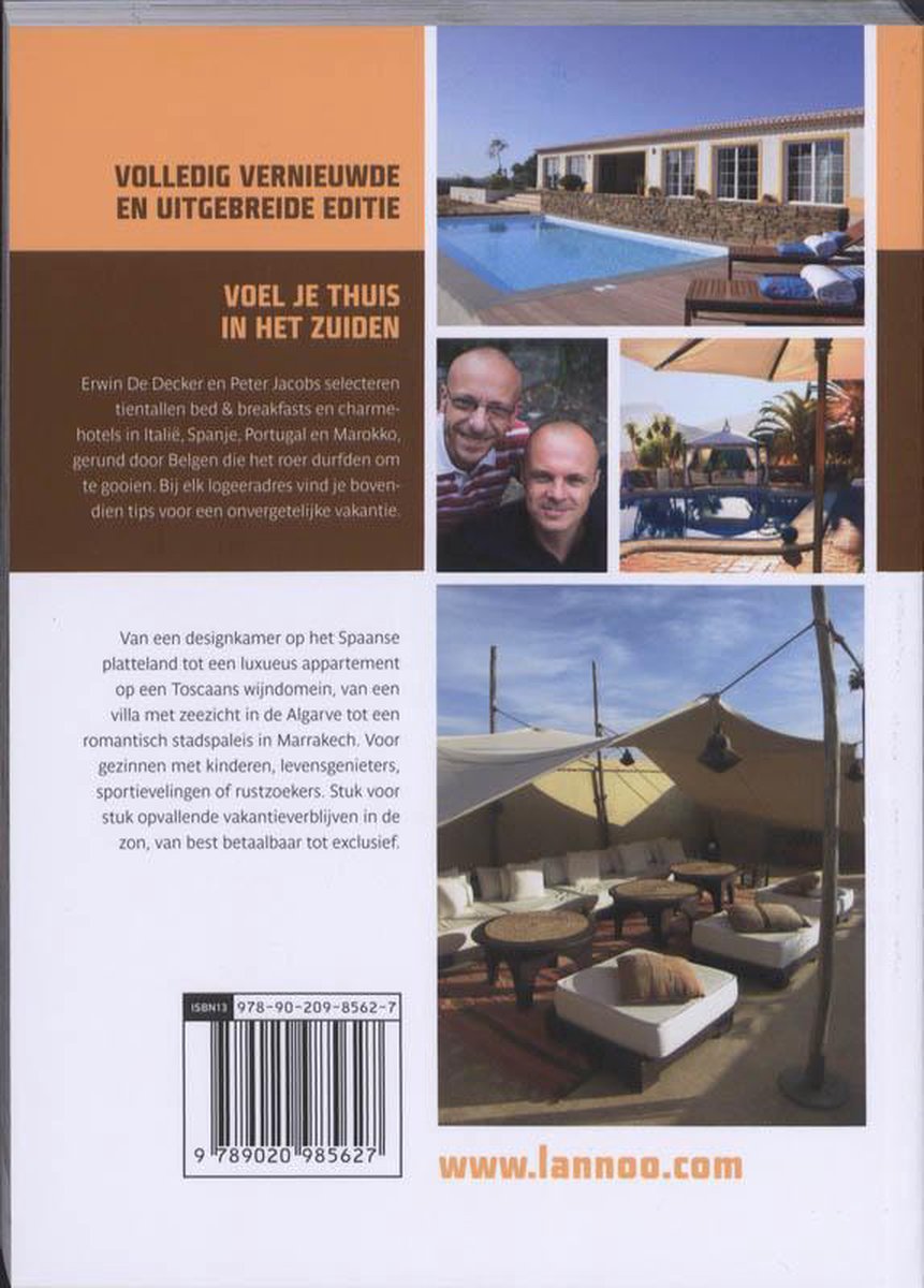 Logeren bij Belgen in Italië, Spanje, Portugal en Marokko - back cover