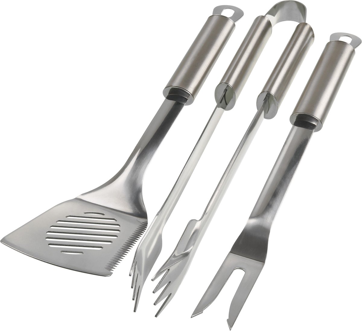 "Outdoorchef Bestekset ""Royal"" 3-delig  - Groen. Zilver"