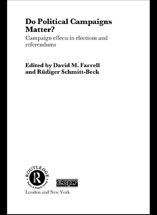 Foto: Routledge ecpr studies in european political science do political campaigns matter 