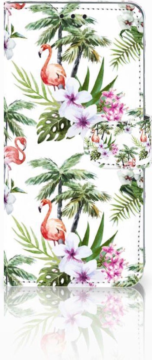 Huawei P30 Pro Telefoonhoesje met Pasjes Flamingo Palms