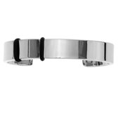 Klem armband zilver-kleur met zwarte details