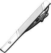 Fako Bijoux® - Pince à cravate - Deluxe - Modèle Andreas - 60mm - Couleur argent