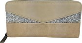 Zip-around portemonnee bling Mandoline taupe