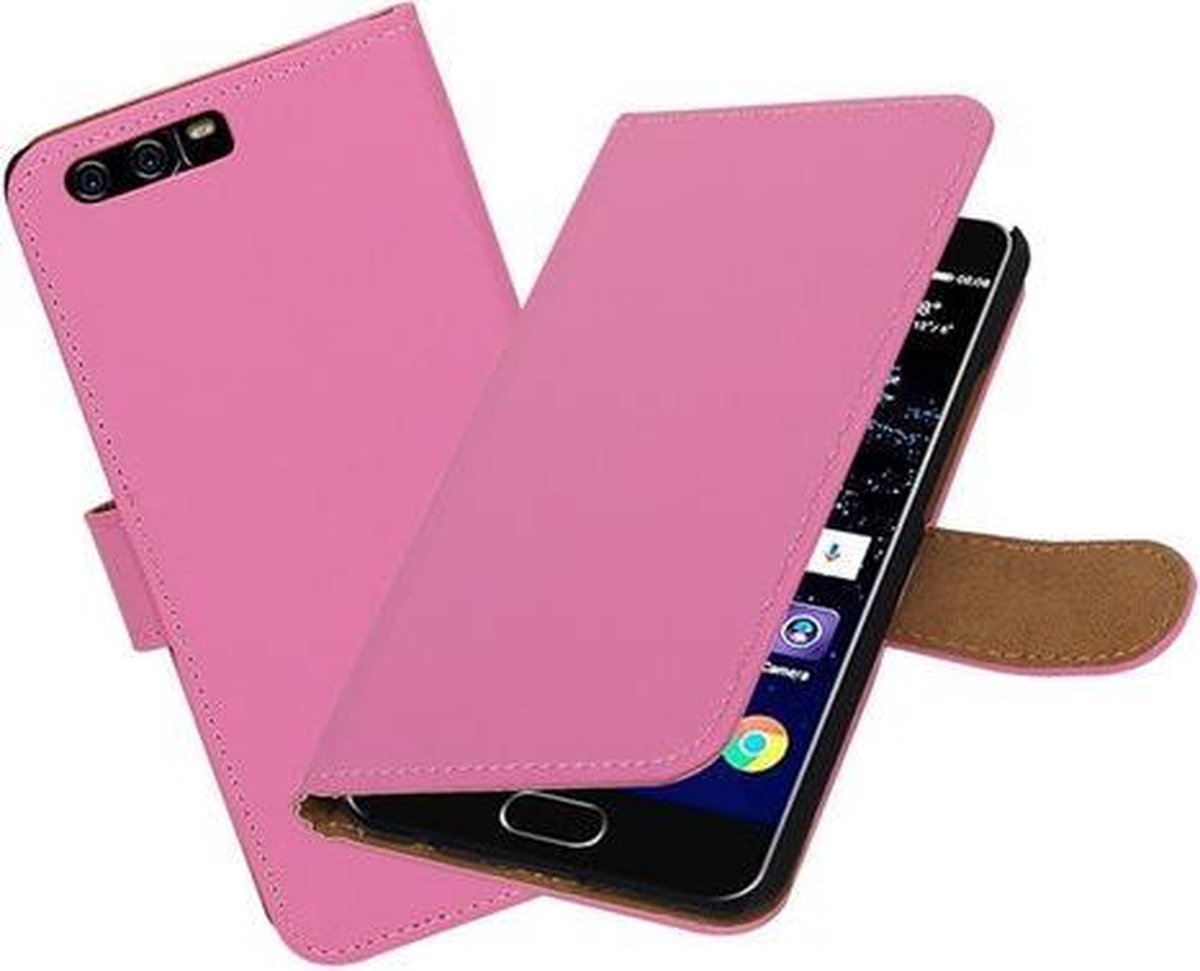 BestCases.nl Roze Effen booktype wallet cover hoesje Huawei P10