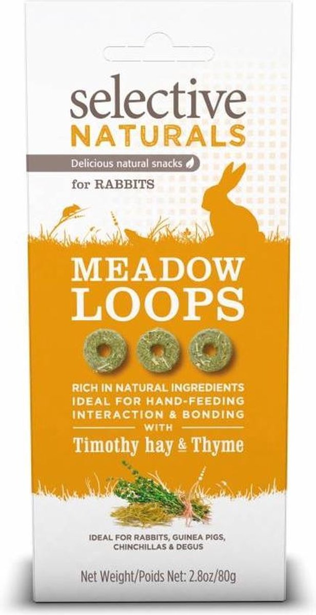 Supreme Selective Naturals Meadow Loops - Konijn - Snack - 8 x 80 gr - Supreme