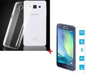 Housse en silicone TPU ultra mince avec protecteur d'écran en verre trempé gratuit Samsung Galaxy A3 2015