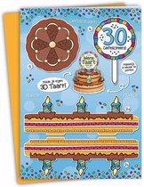 XXL 3D taart kaart 30 jaar