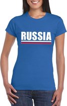 Blauw Rusland supporter t-shirt voor dames XL