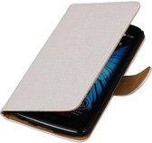 Croco Bookstyle Wallet Case Hoesje Geschikt voor LG K10 Wit