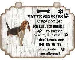 Spreukenbordje hond: Beagle