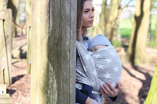 ByKay Stretchy wrap deluxe draagdoek maat L grey melee