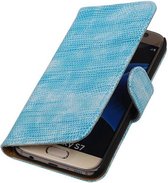 Mobieletelefoonhoesje.nl - Samsung Galaxy S7 Hoesje Hagedis Bookstyle Turquoise