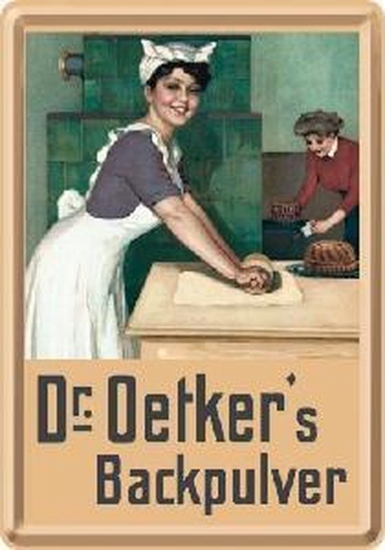 Dr Oetker's Backpulver Metalen Postcard 10  x 14 cm