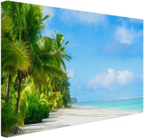 Tableau sur toile Coucher de soleil derrière les palmiers