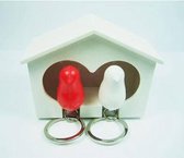 Duo love sleutel ophang vogelhuisje