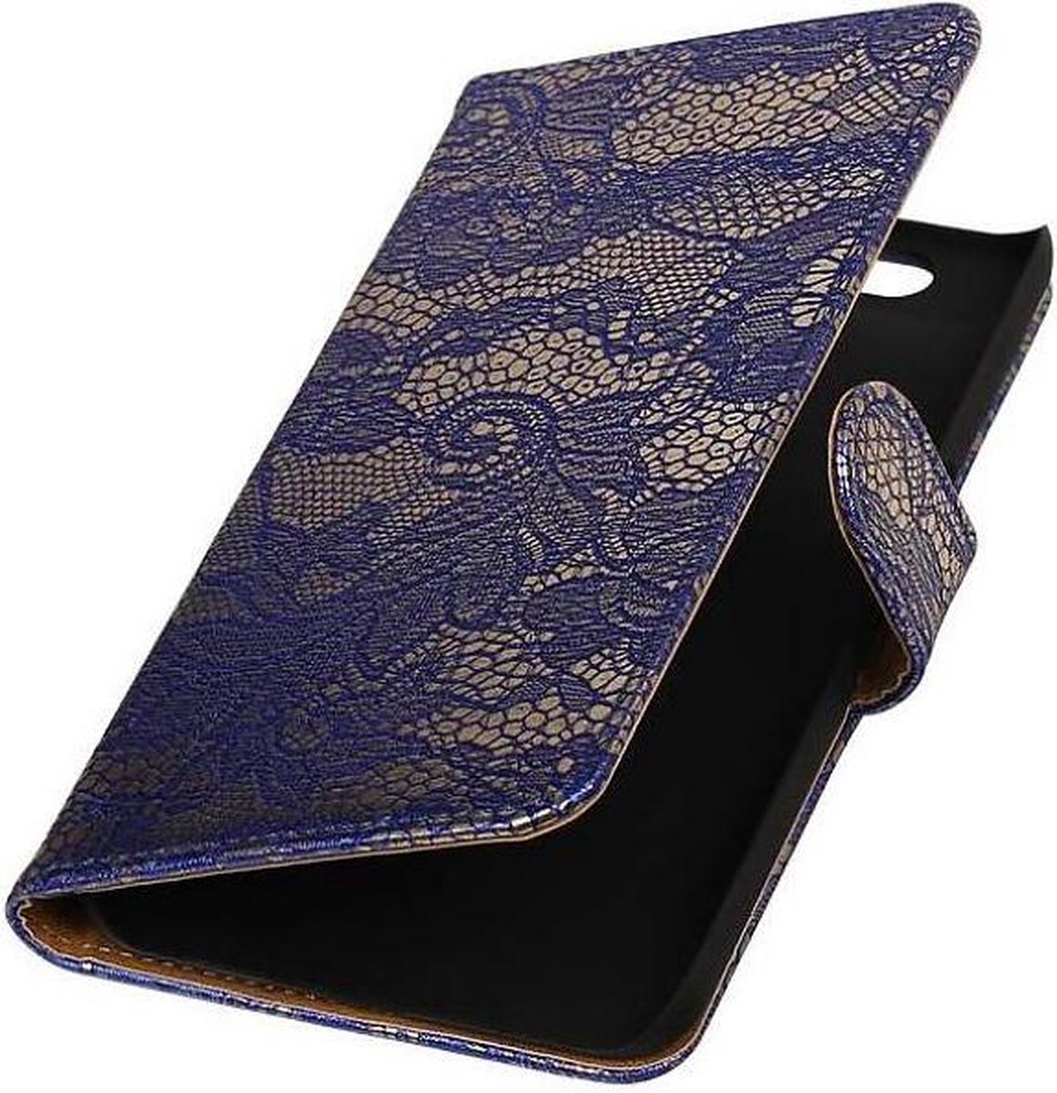 Lace Bookstyle Wallet Case Hoesjes Geschikt voor Huawei Nexus 6P Blauw