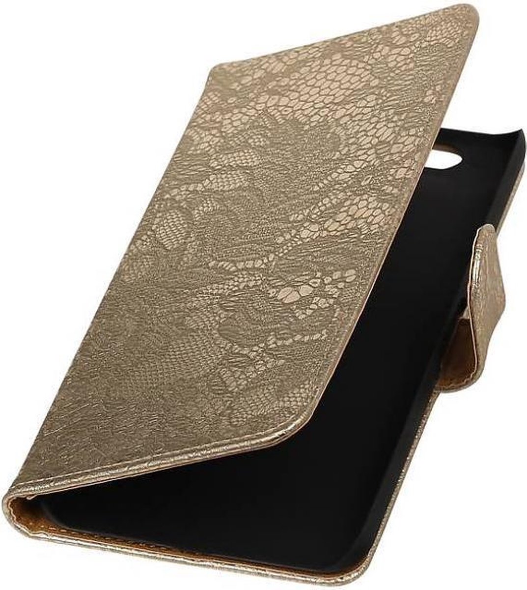 Lace Bookstyle Wallet Case Hoesjes Geschikt voor Huawei Nexus 6P Goud