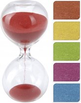 Glazen zandloper rood 30 minuten