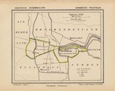 Historische kaart, plattegrond van gemeente Westmaas in Zuid Holland uit 1867 door Kuyper van Kaartcadeau.com