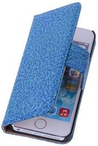 BestCases Apple iPhone 4/4s - Antiek Echt Leer Bookcase Blauw - Lederen Leder Cover Case Wallet Hoesje