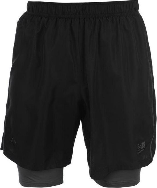 Karrimor 2 in 1 Runningshort sportbroek - maat XXL - Heren - Zwart