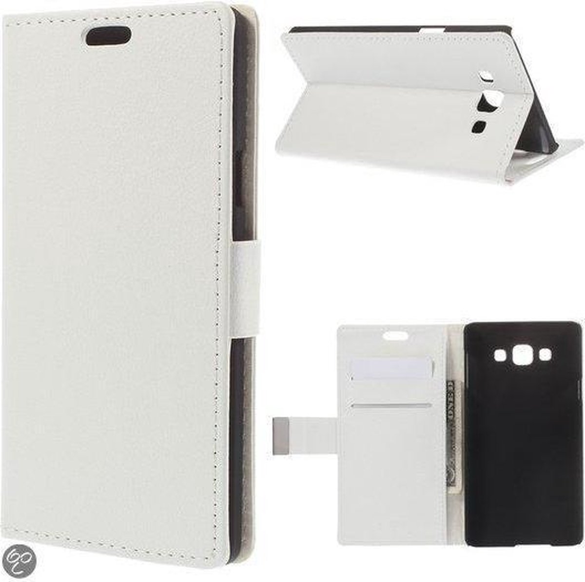 Wit agenda wallet case hoesje Samsung Galaxy A7