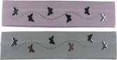 Jessidress Meisjes Haarbanden met kleine vlinders - Roze/Grijs